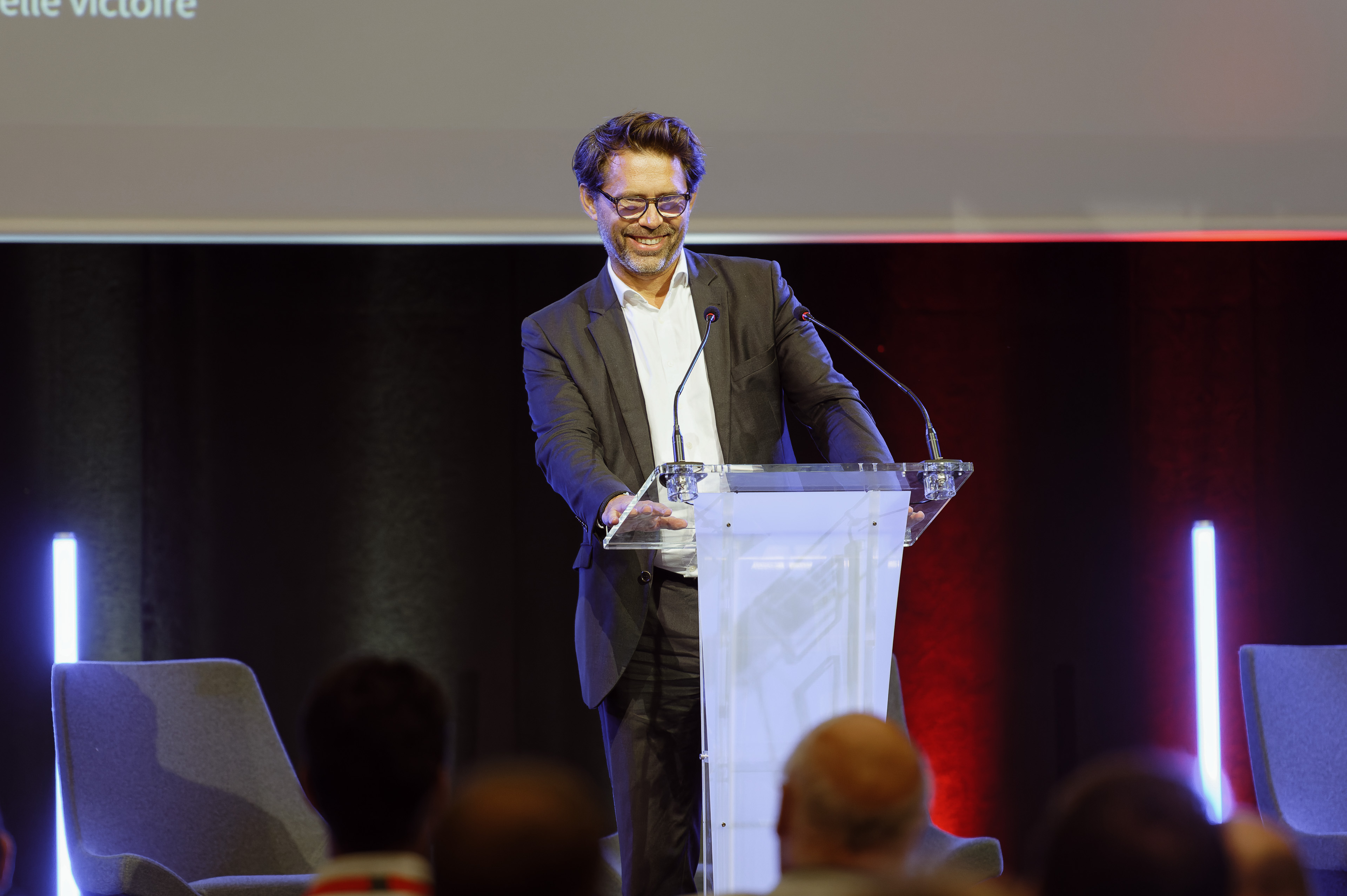 Pierre-Olivier Nau, le président du Medef de Haute-Garonne, lors de son discours inaugural. (Photo : Alain le Coz)