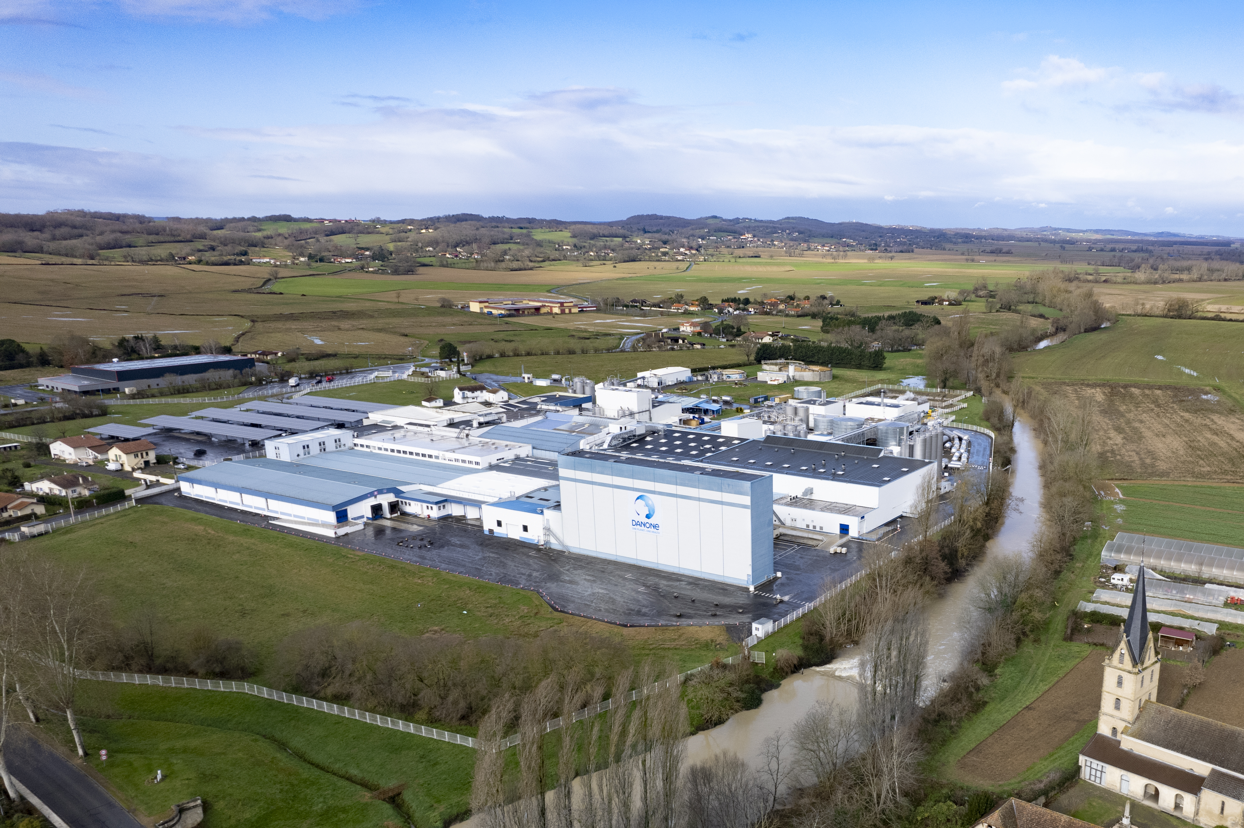 Le site Danone de Villecomtal/Arros s'étend sur 22 ha. (Photo : Danone)