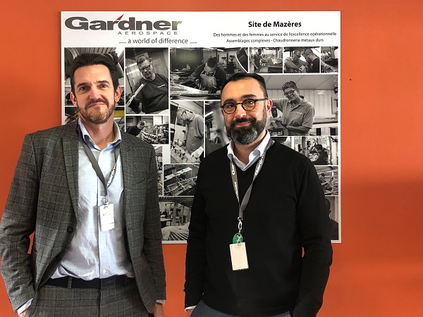 Ludovic Denis, directeur développement, et Patrick Lagrange, directeur du site de Gardner Aerospace Mazères. 