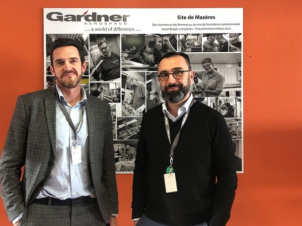 Ludovic Denis, directeur développement, et Patrick Lagrange, directeur du site de Gardner Aerospace Mazères.
