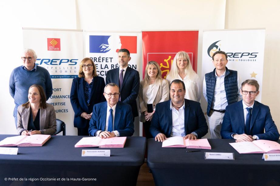 L’État, la Région Occitanie et les CREPS de Toulouse et Montpellier / Font-Romeu viennent de signer une nouvelle convention pour la période 2026-2032. (Préfet de la région Occitanie et de la Haute-Garonne)  