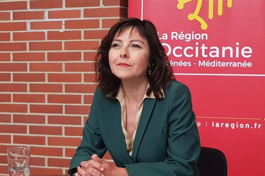 Carole Delga, présidente de la Région Occitanie, lors de sa dernière conférence de presse du 29 avril 2020.