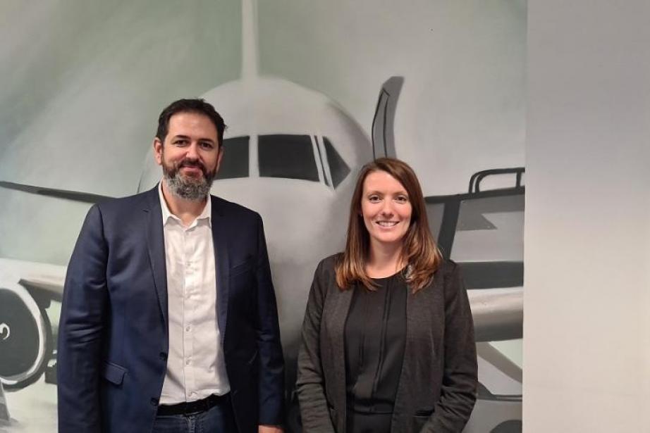 Bastien Vialade, CEO de Staffmann et Laetitcia Chaynes, DG d'Altitude Aerospace