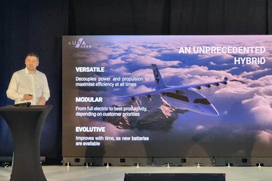 Le modèle ERA d'Aura Aero, à Toulouse, a enfin été dévoilé ! (Photo : Dorian Alinaghi - Entreprises Occitanie)