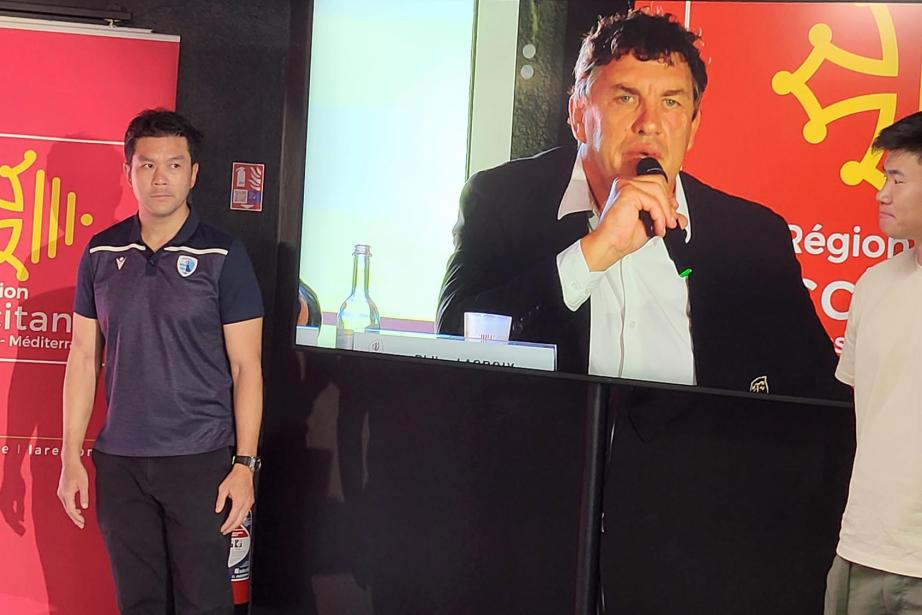 Le président du Stade Toulousain Didier Lacroix (au milieu) a présenté le rôle du Stade Toulousain durant la Coupe du monde de rugby, notamment l'accueil de l'équipe du Japon. (Photo : Anthony Assémat - Entreprises Occitanie)