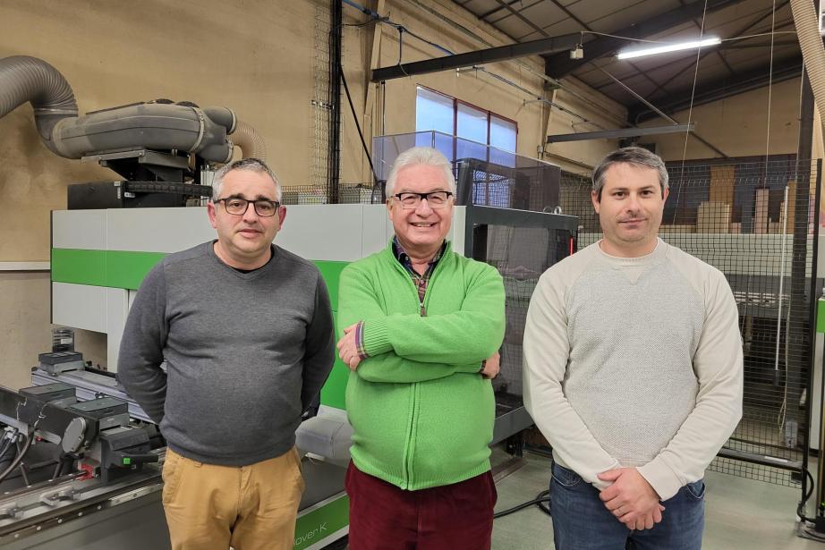 Arcometal, représenté par le président Frédéric Mallet (à gauche) et le responsable commercial Fabien Lamole (à droite), se rapproche de Codigel et de son président Laurent Sibille (au centre). (Photo : Anthony Assémat - Entreprises Occitanie)