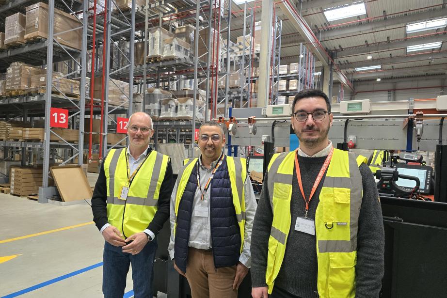 Patrick Cazorla, directeur du magasin IKEA Toulouse, Mostafa El Garaa, directeur régional et Pierre Boulanger, directeur du centre de distribution. (Photo Dorian Alinaghi - Entreprises Occitanie)