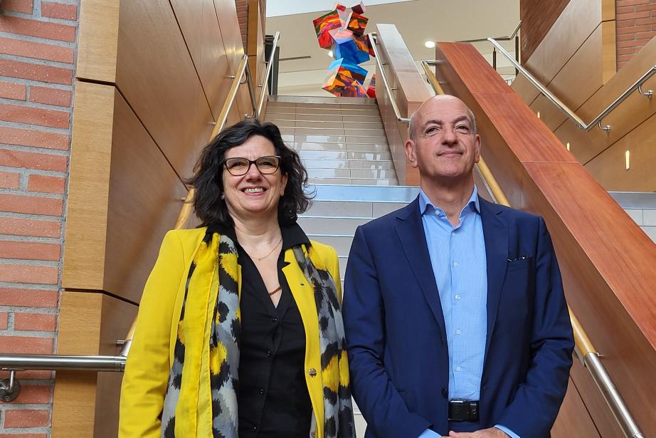 Catherine Mallet (présidente) et Christophe Bosson (directeur général) veulent être "différenciants" à la tête de la Banque Populaire Occitanie. (Photo : Anthony Assémat - Entreprises Occitanie)