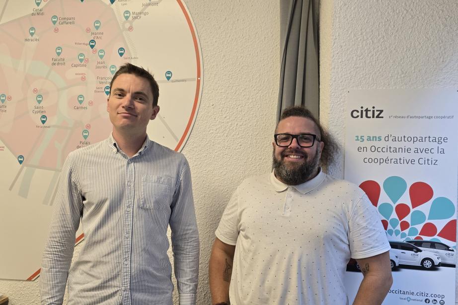"Chaque année, Citiz Toulouse connaît une croissance de 30 %", souligne Alexandre Jouaville (à droite), directeur général de Citiz Occitanie. (Photo : Dorian Alinaghi Entreprises Occitanie)