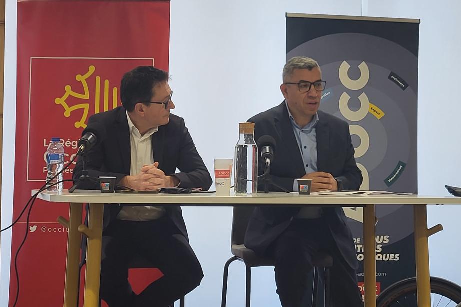 Nicolas Schaeffer, directeur de l’agence Ad’Occ et Jalil Benabdillah, vice-président de la Région Occitanie. (Photo Dorian Alinaghi Entreprises Occitanie)