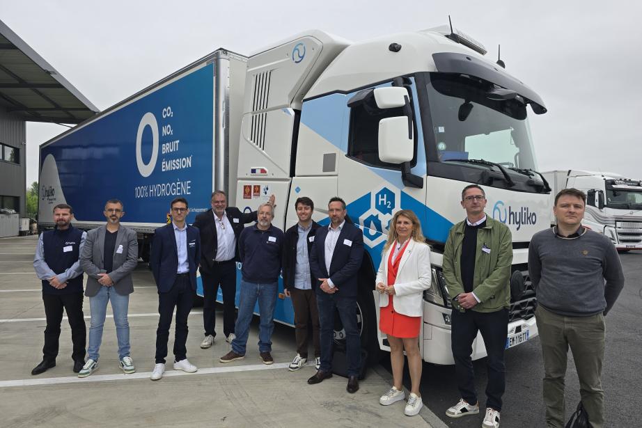 Qair et le groupe Jimenez ont choisi de confronter l’hydrogène au réel, avec la présentation et la démonstration d’un camion 44 tonnes pensé pour répondre aux exigences du terrain. (Photo Dorian Alinaghi)