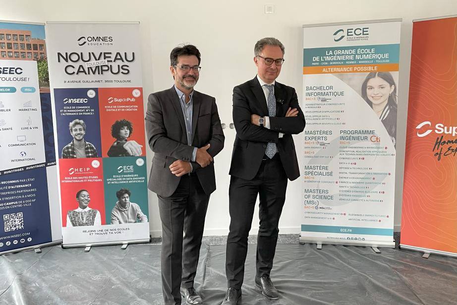 Alain David, directeur OMNES Toulouse et José Milano, président exécutif du groupe Omnes Education. (Photo OMNES Education)