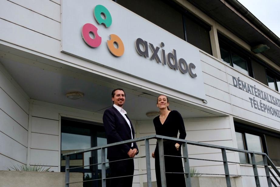 Pierre-Yves Deremetz, directeur général et Astrid Fauré, présidente d'Axidoc. (Photo Axidoc)