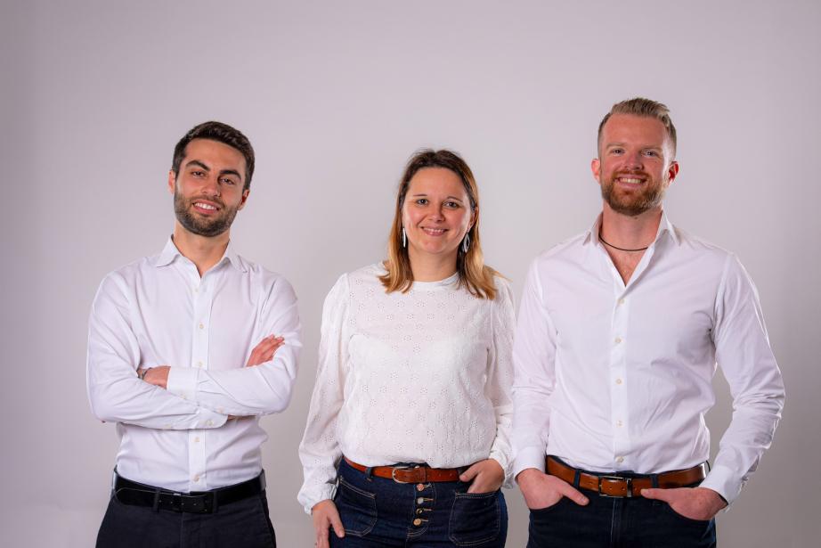 De gauche à droite : Paul Profit, directeur commercial, Audrey Bellan et Adrien Lefevre, les deux co-fondateurs. (Photo Ceveop) 