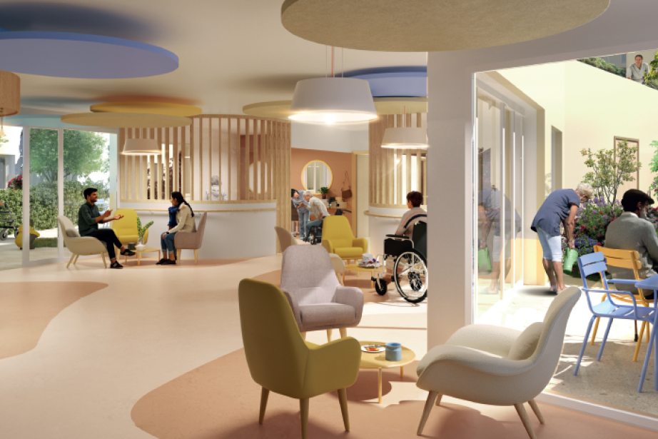 Un projet d’envergure à 28,86 millions d'euros, qui conjugue innovation architecturale, performance environnementale et qualité de vie pour les résidents comme pour les soignants. (Photo Ateliers A+)