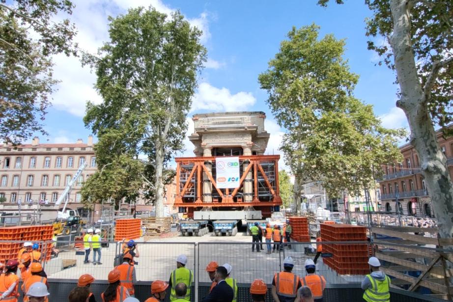 Le monument aux morts de Toulouse, véritable colosse de pierre, reprendra sa place à horizon 2027. (Photo : Dorian Alinaghi - Entreprises Occitanie)