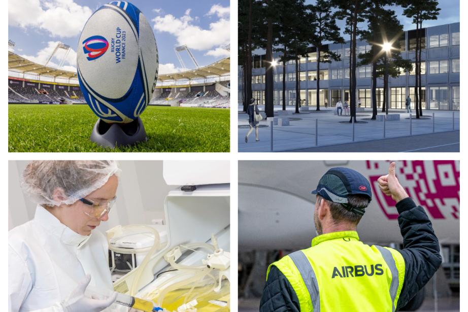 Santé, aéronautique, rugby, agriculture, mécénat... Replongez-vous dans les grands dossiers traités par la rédaction d'Entreprises Occitanie en 2023 ! (Photo : Montage EO)