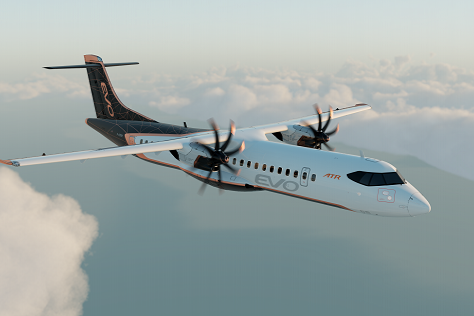 La nouvelle famille EVO émettra 50 % de CO2 de moins qu'un jet régional concurrent, annonce ATR. (Crédit : ATR).