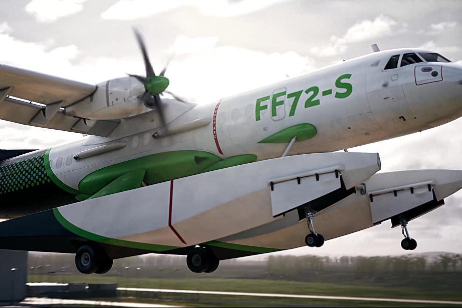 Dérivé de l’ATR 72, ce futur bombardier d’eau amphibie pourra embarquer 8 000 litres d’eau et les écoper en seulement 12 secondes. Premiers essais en 2027, entrée en service annoncée pour la saison des feux 2029. (Photo Kepplair)