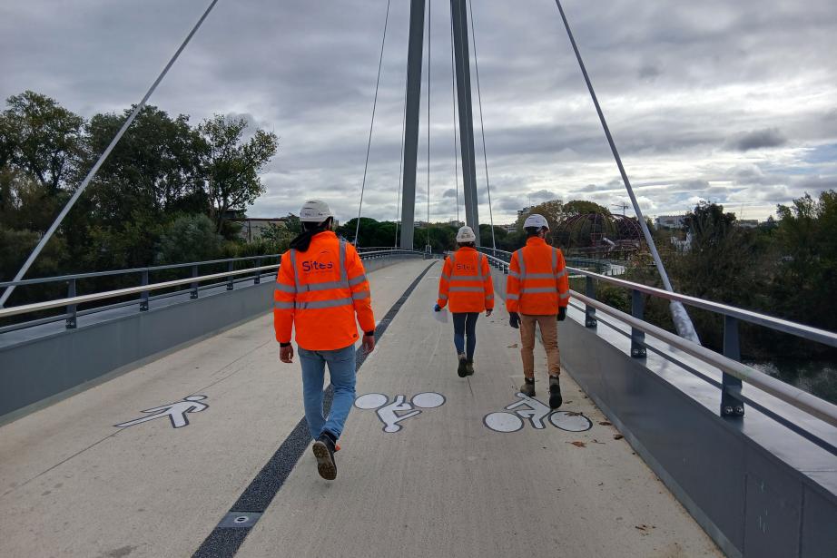 Le groupe Everenn intervient régulièrement sur le suivi, l'instrumentation acoustique/vibratoire et le monitoring structurel de grands ouvrages d'art, à l'image de la passerelle Robert-Poujade à Toulouse. (Photo Everenn)