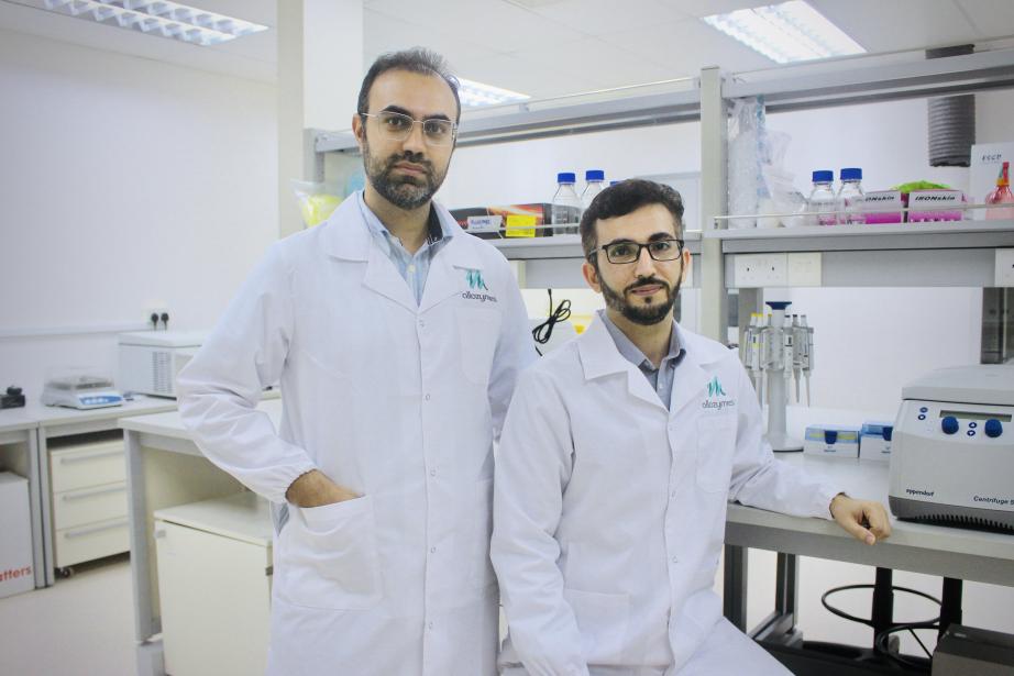 De gauche à droite : Peyman Salehian, co-fondateur et CEO d’Allozymes et Akbar Vahidi, directeur technique et cofondateur d’Allozymes. (Photo : Allozymes)