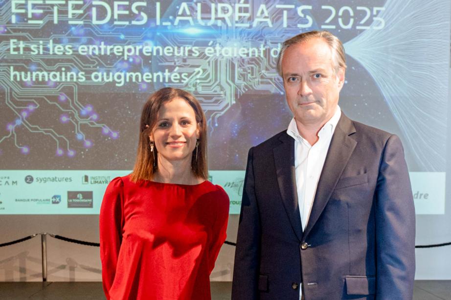 De gauche à droite : Cécile Thomas, directrice Réseau Entreprendre Occitanie Garonne et Christophe Nobilet, le président. (Photo Réseau Entreprendre Occitanie Garonne) 
