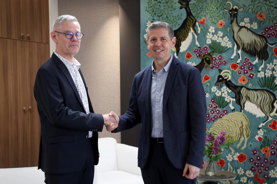 Didier Mesnier, président Mecano ID et Christophe Ramond, président de la S.P.L.A. Les Portes du Tarn et du Conseil Départemental du Tarn. (Photo : Marie-Pierre Volle).