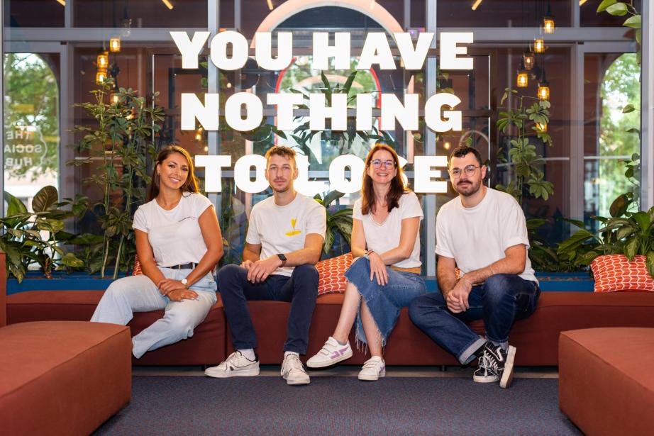 Les fondateurs de Polpoz : Virginie Delrieu, Jean Ciapa, Laëtitia Ruault-Durand et Ugo de Luca. (Photo Joris Gaigne)