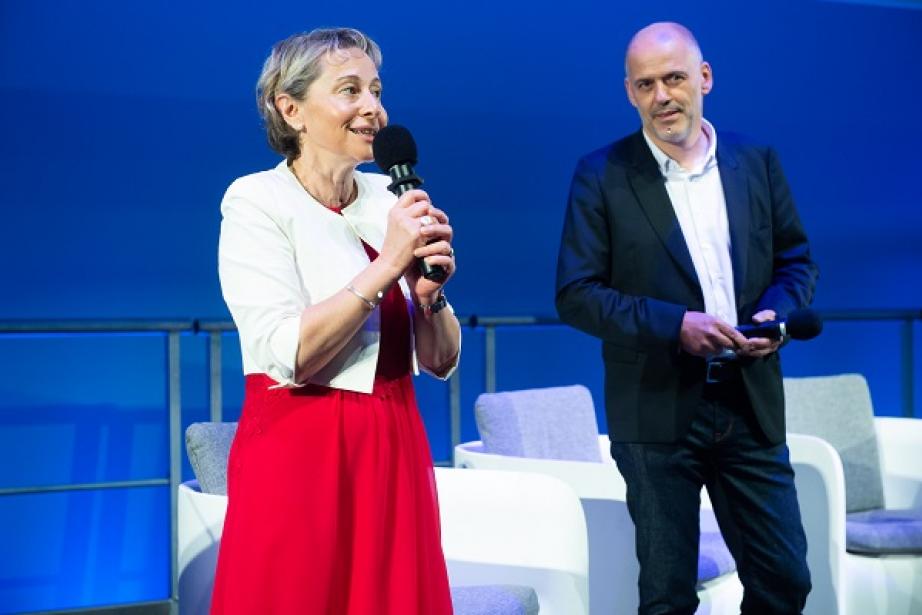 Catherine Lambert et Christian Bec lors de  l' Assemblée Générale du club Galaxie, le vendredi 2 juillet.