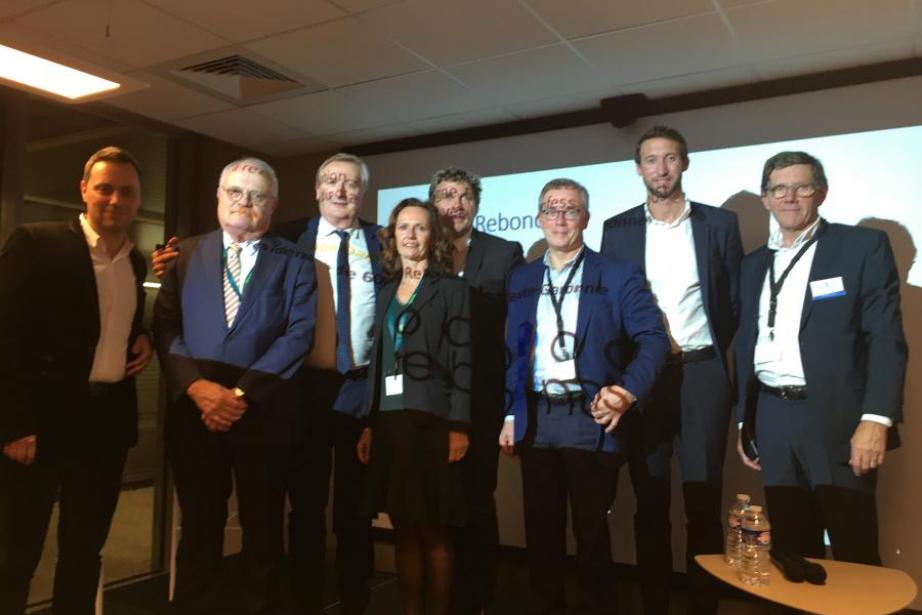 Les intervenants au business dîner organisé à l'Astia, autour de P.-M. Hanquiez, président du Medef 31 et S. Vignette, délégué général. 