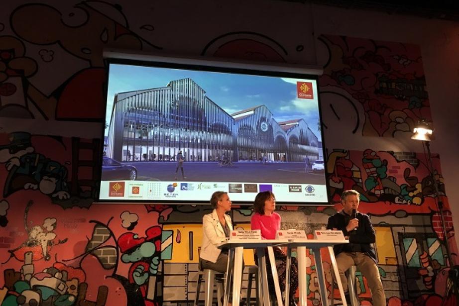 Présentation du projet de Cité des Start-up en présence de l'architecte Pierre-Louis Taillandier, de Carole Delga, présidente de la Région Occitanie et de Nadia Pellefigue, vice-présidente de la Région Occitanie. Présentation du projet de Cité des Start-up en présence de l'architecte Pierre-Louis Taillandier, de Carole Delga, présidente de la Région Occitanie et de Nadia Pellefigue, vice-présidente de la Région Occitanie.