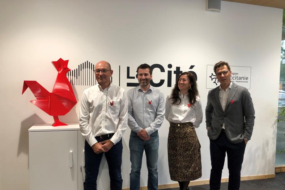 Autour de la présidente Sandrine Jullien Rouquié, une partie des membres du board de la French Tech Toulouse qui passe de 8 à 12 membres.
