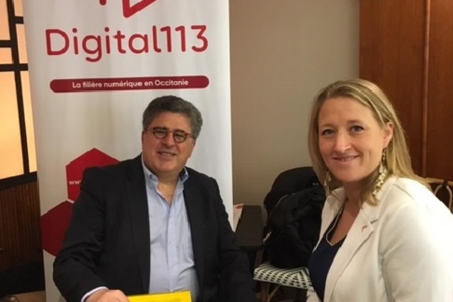 Daniel Benchimol et Amélie Leclercq, président et directrice générale du cluster Digital 113 Daniel Benchimol et Amélie Leclercq, président et directrice générale du cluster Digital 113