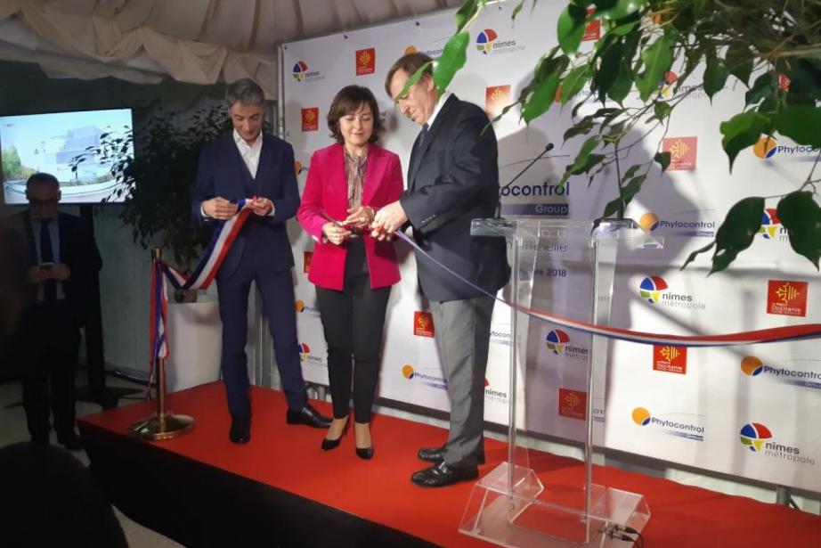 Carole Delga, présidente de la Région Occitanie, lors de l'inauguration du nouveau laboratoire Phytocontrol. 