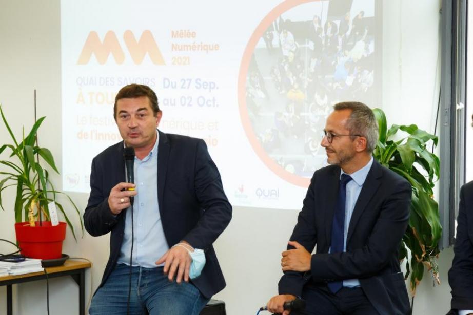 Edouard Forzy, président de La Mêlée, et Sébastien Vincini, vice-président de la Haute-Garonne en charge du Numérique Edouard Forzy, président de La Mêlée, et Sébastien Vincini, vice-président de la Haute-Garonne en charge du Numérique