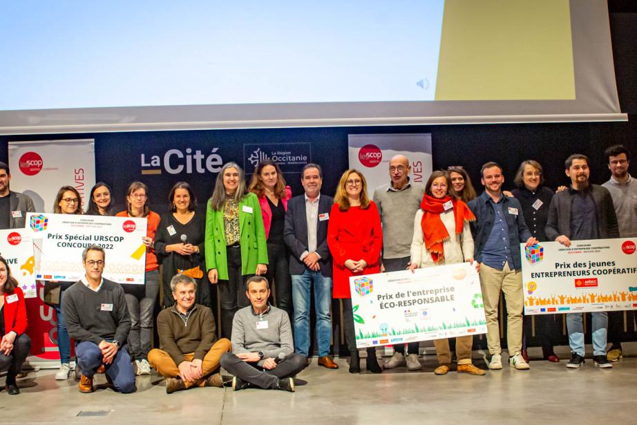 Voici les lauréats du concours de création d'entreprises coopératives, organisé par l'URSCOP Occitanie Pyrénées. (Photo : Urscop)