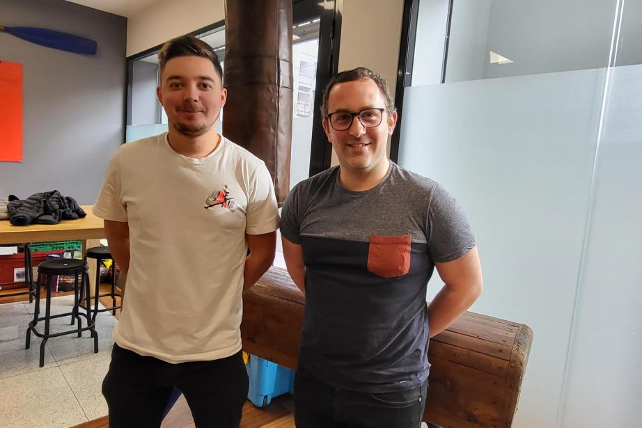 Noé Raux, chargé de communication au Toulouse Université Club (TUC), et Benoît Maury, le directeur du TUC. (Photo : Anthony Assémat - Entreprises Occitanie)