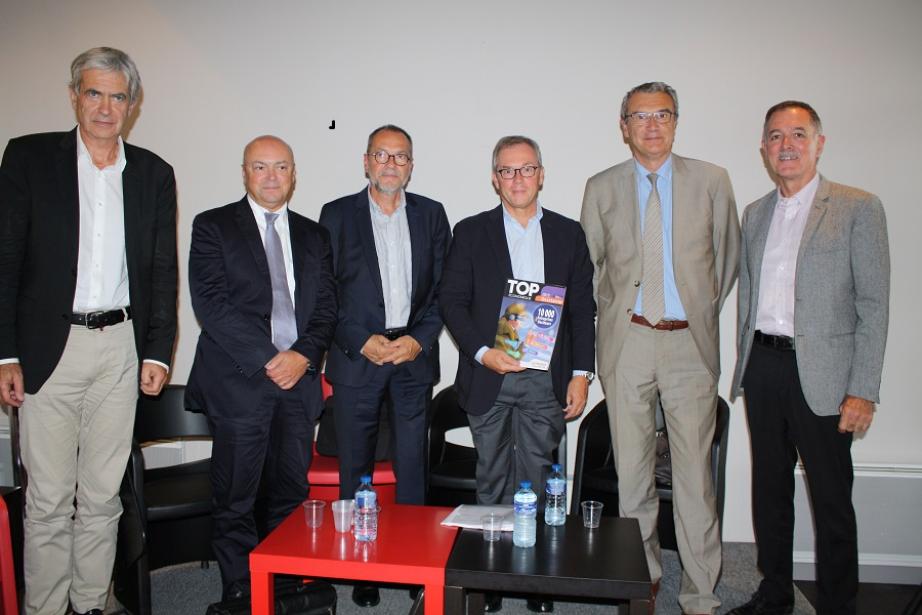 Le président du Medef31 et les représentants des branches professionnelles lors du lancement du TOP éco Occitanie Le président du Medef31 et les représentants des branches professionnelles lors du lancement du TOP éco Occitanie