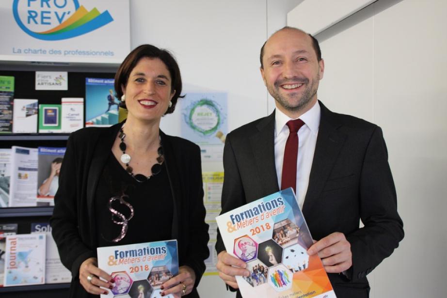 De g à d : Sophie Garcia, présidente du Medef Occitanie et Eric Laffont, administrateur du groupe Dépêche De g à d : Sophie Garcia, présidente du Medef Occitanie et Eric Laffont, administrateur du groupe Dépêche