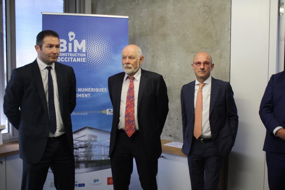 Frédéric Carré, président de la FFBTP 31, Pierre Trautmann de Toulouse Métropole et Thierry Dumas, pdt de la FFB Occitanie Frédéric Carré, président de la FFBTP 31, Pierre Trautmann de Toulouse Métropole et Thierry Dumas, pdt de la FFB Occitanie