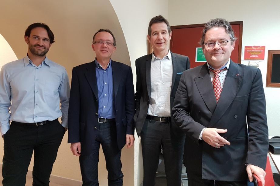 Médéric Colas (Banques Populaires), Christophe Guillot (Pierre Fabre), Hervé kowakczyk (Tisséo), Daniel Dure (Météo France) Médéric Colas (Banques Populaires), Christophe Guillot (Pierre Fabre), Hervé kowakczyk (Tisséo), Daniel Dure (Météo France)
