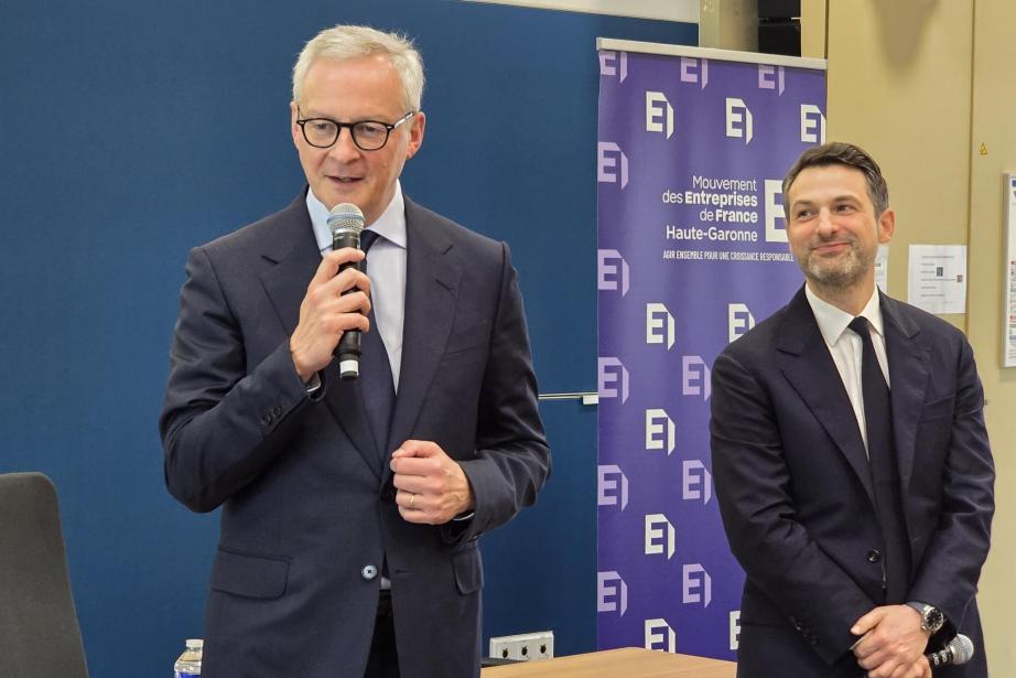 Bruno Le Maire, ancien ministre de l’Économie, des Finances et de la Souveraineté industrielle, énergétique et numérique, et de Fabrice Le Saché, président fondateur d’Aera Group, vice-président du Medef en charge de l’Europe et porte-parole du mouvement patronal. (Photo Dorian Alinaghi)