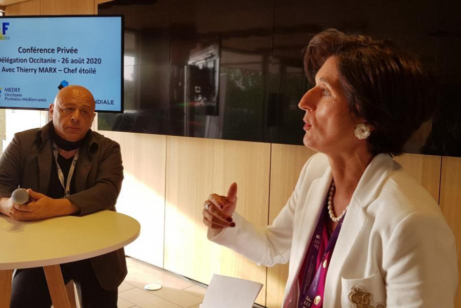 Thierry Marx et Sophie Garcia, présidente du Medef Occitanie. Thierry Marx et Sophie Garcia, présidente du Medef Occitanie.