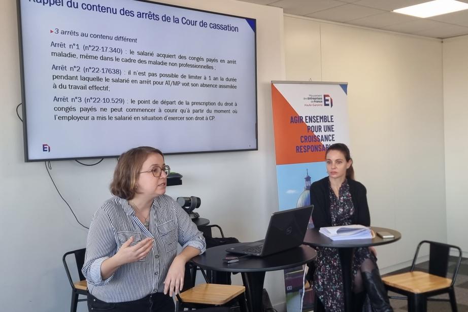 Jeudi 23 novembre 2023, le Medef de Haute-Garonne a organisé une conférence pour sensibiliser les employeurs sur cet arrêt de la Cour de Cassation sur les congés payés. (Photo : Camille Diaz Guérin - Medef de Haute-Garonne)