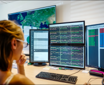 Centre de supervision et de surveillance des parcs éoliens et photovoltaïques d'Europe, basé à Colombiers dans l'Hérault. (Photo EDF)