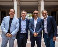 De gauche à droite : Andrea Donno, co-fondateur et directeur général de GalileoLife, Hervé Jouves, président du groupe Hygie31, Vincenzo Cosi, co-fondateur et président de GalileoLife et Pascal Fontaine, directeur commercial du groupe Hygie31. (Photo Hygie31)