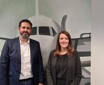 Bastien Vialade, CEO de Staffmann et Laetitcia Chaynes, DG d'Altitude Aerospace