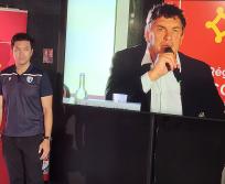 Le président du Stade Toulousain Didier Lacroix (au milieu) a présenté le rôle du Stade Toulousain durant la Coupe du monde de rugby, notamment l'accueil de l'équipe du Japon. (Photo : Anthony Assémat - Entreprises Occitanie)