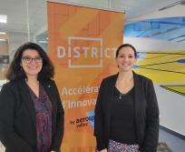 Marie-Laure Gouzy, directrice France chez Pangea Aerospace, et Aurélie Baker, directrice France d'Aiko Space. (Photo Dorian Alinaghi - Entreprises Occitanie)
