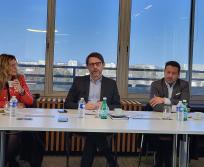 De gauche à droite : Valérie Jimenez, présidente déléguée du Medef Haute-Garonne, Pierre-Olivier Nau, président du Medef Haute-Garonne, et Thomas Fantini, vice-Président du Medef Haute-Garonne. (Photo Dorian Alinaghi Entreprises Occitnaie)